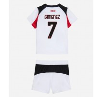 AC Milan Santiago Gimenez #7 Koszulka Wyjazdowa dzieci 2025-26 Krótki Rękaw (+ krótkie spodenki)